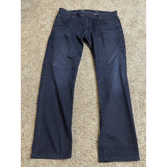 Adriano Goldschmied Jeans Mens 36x34 Blue Denim Modern Slim Tellis Distressed - Picture 2 of 9